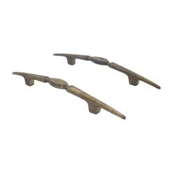 Pair Of Brass Mid Century 6.75 In. Bridge Drawer Cabinet Pulls