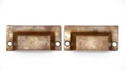 Pair Of Bronze Rectangle 2.75 In. Bin Cup Drawer Pulls