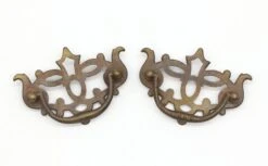 Pair Of Cut Out 3.375 In. Brass Bail Dresser Drawer Pulls