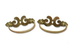 Pair Of Traditional Antique Brass Bail Drawer Pulls