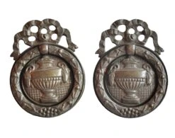 Pair Of Victorian Brass Urn Ring Pulls