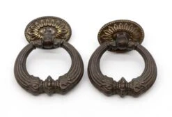 Pair Of Vintage 2.75 In. Victorian Brass Ring Furniture Pulls