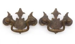 Pair Of Vintage 2.875 In. Chippendale Brass Bail Drawer Pulls