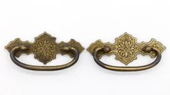 Pair Of Vintage 4 In. Brass Floral Bail Drawer Pulls