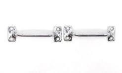 Pair Of Vintage 4 In. Chromed Brass Bridge Furniture Window Lift Pulls