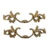 Pair Of Vintage 8.75 In. French Provincial Brass Bridge Drawer Pulls
