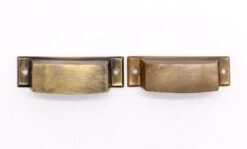 Pair Of Vintage Classic 3.375 In. Brass Cup Drawer Pulls