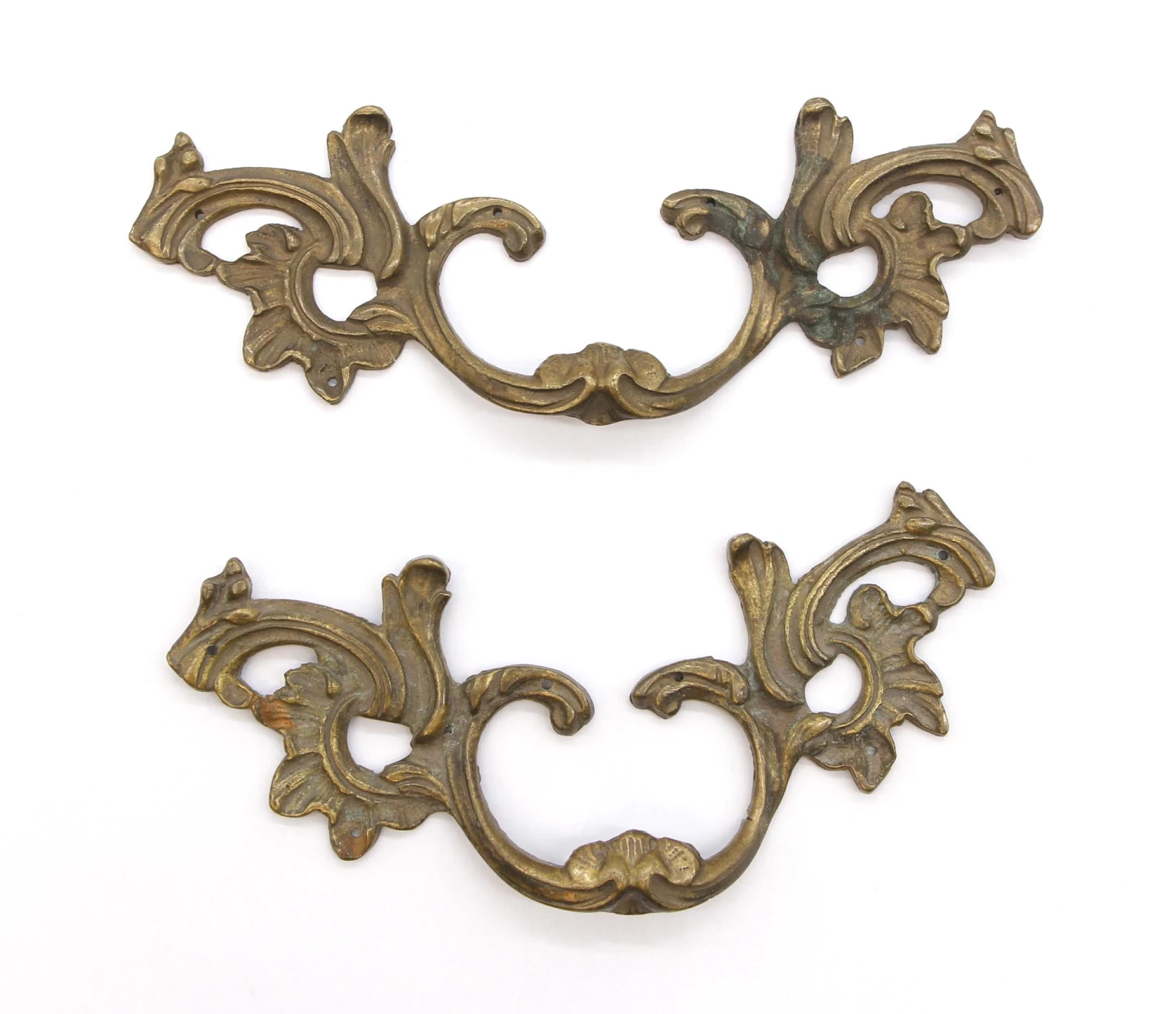 Pair Of Vintage French Brass Dresser Drawer Pulls 3 Pair Of Vintage French Brass Dresser Drawer Pulls