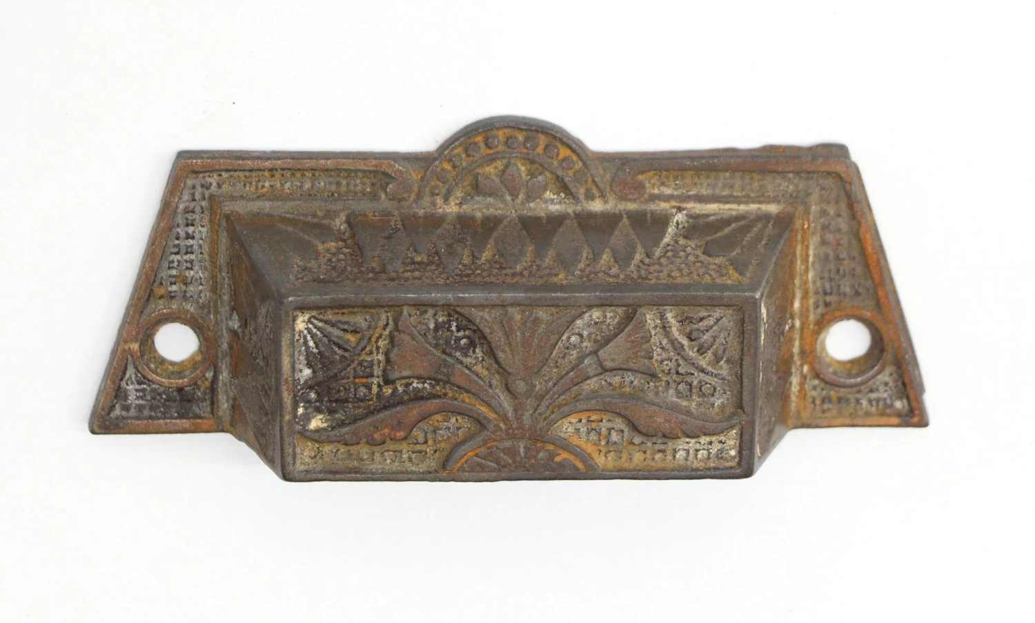 Antique 4.125 In. Cast Iron Aesthetic Bin Pull 4 Antique 4.125 In. Cast Iron Aesthetic Bin Pull - Image 2