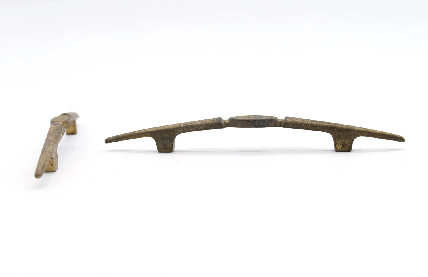 Pair Of Brass Mid Century 6.75 In. Bridge Drawer Cabinet Pulls 4 Pair Of Brass Mid Century 6.75 In. Bridge Drawer Cabinet Pulls - Image 2