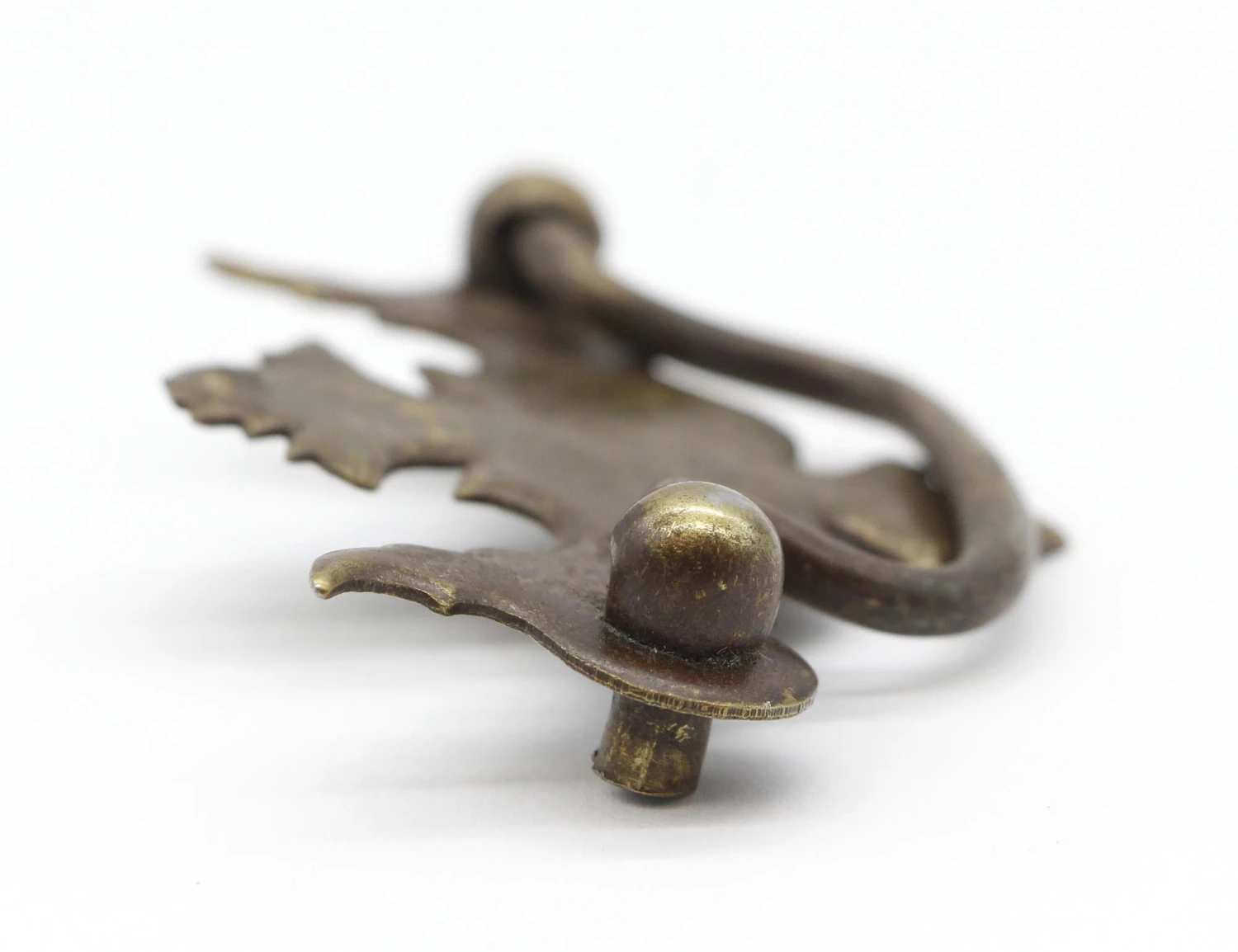 Vintage Brass Plated Steel 3.125 In. Chippendale Drawer Bail Pull 4 Vintage Brass Plated Steel 3.125 In. Chippendale Drawer Bail Pull - Image 2