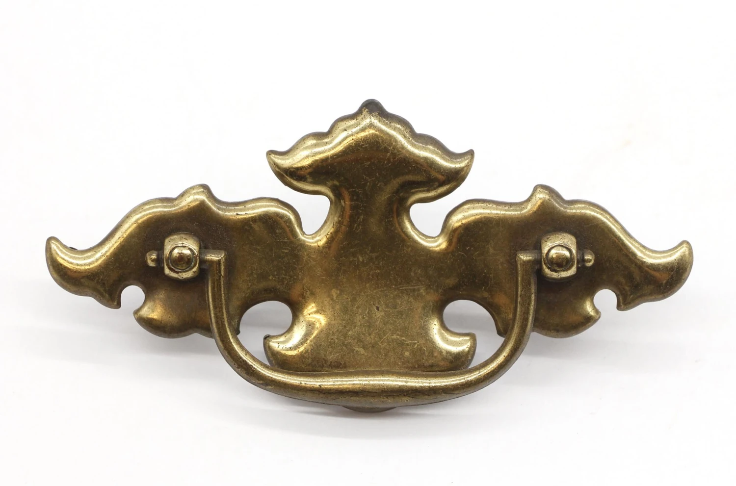 Pair Of 5.25 Steel Bail Dresser Pulls With Polished Brass Finish 4 Pair Of 5.25 Steel Bail Dresser Pulls With Polished Brass Finish - Image 2