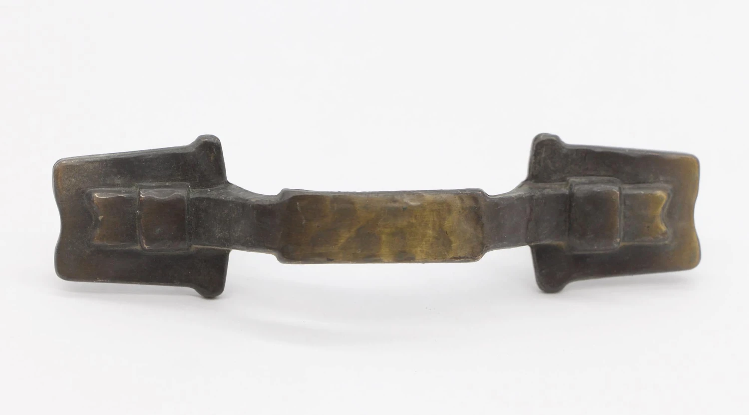 Arts & Crafts Hammered Pressed Brass Vintage Bridge Drawer Pull 4 Arts & Crafts Hammered Pressed Brass Vintage Bridge Drawer Pull - Image 2