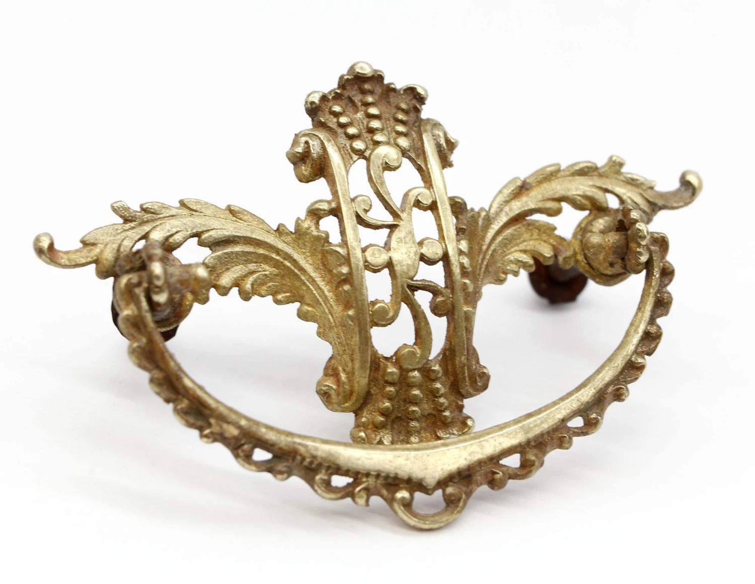 Pair Of French Polished Brass Cut Out Bail Drawer Pulls 4 Pair Of French Polished Brass Cut Out Bail Drawer Pulls - Image 2