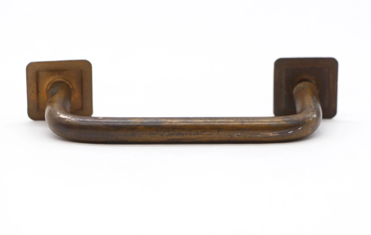 Vintage 4.75 In. Patina Brass Rounded Bridge Drawer Cabinet Pull 4 Vintage 4.75 In. Patina Brass Rounded Bridge Drawer Cabinet Pull - Image 2