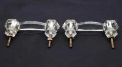 Pair Of Vintage 4.25 In. Clear Glass Bridge Drawer Pulls 8 Pair Of Vintage 4.25 In. Clear Glass Bridge Drawer Pulls -OGT Sale Store cabinet furniture pulls q285649