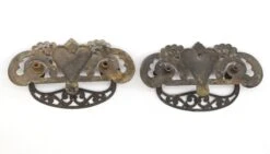 Pair Of Vintage 5.75 In. Dark Brass Patina Heart Dresser Pulls 11 Pair Of Vintage 5.75 In. Dark Brass Patina Heart Dresser Pulls -OGT Sale Store cabinet furniture pulls q286575