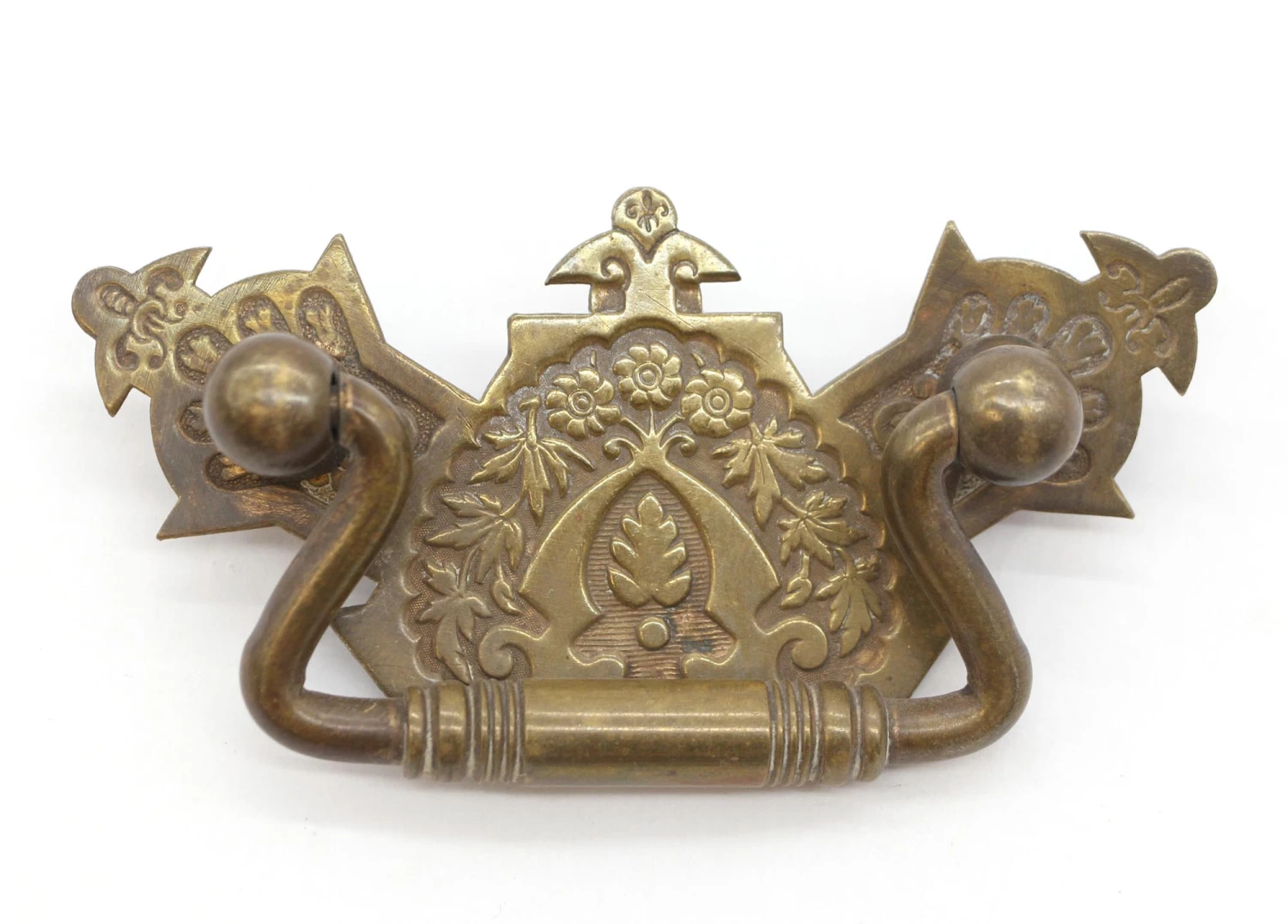Victorian 4 In. Brass Bail Dresser Drawer Pull 4 Victorian 4 In. Brass Bail Dresser Drawer Pull - Image 2