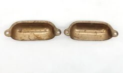 Pair Of Vintage 3.5 In. Brass Plated Steel Drawer Cup Pulls 8 Pair Of Vintage 3.5 In. Brass Plated Steel Drawer Cup Pulls -OGT Sale Store cabinet furniture pulls q287184