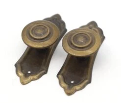 Pair Of Brass Bullseye Drawer Pull Cabinet Handle Knobs With Back Plates 7 Pair Of Brass Bullseye Drawer Pull Cabinet Handle Knobs With Back Plates -OGT Sale Store cabinet furniture pulls q287200