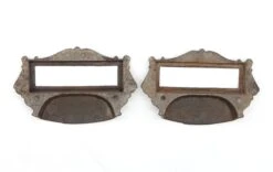 Pair Of 4.5 In. Antique Victorian Cast Iron Apothecary Drawer Bin Pulls -OGT Sale Store cabinet furniture pulls q287720