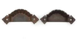 Pair Of Antique 5 In. Victorian Cast Iron Bin Drawer Pulls -OGT Sale Store cabinet furniture pulls q287721