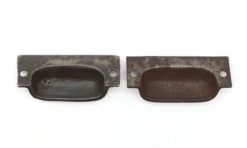 Pair Of Antique Victorian 3.25 In. Cast Iron Bin Drawer Pulls -OGT Sale Store cabinet furniture pulls q287733