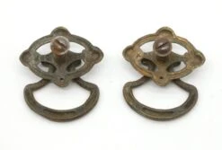 Pair Of 2.25 In. Art Deco Drop Ring Brass Drawer Pulls 8 Pair Of 2.25 In. Art Deco Drop Ring Brass Drawer Pulls -OGT Sale Store cabinet furniture pulls q287894
