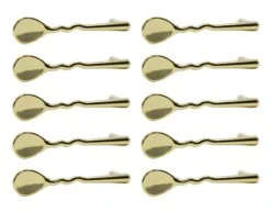 Set Of 10 Polished Brass Spoon Shaped Cabinet Pulls