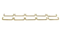 Set Of 10 Vintage Modern Polished Brass Bridge Bar Drawer Cabinet Pulls