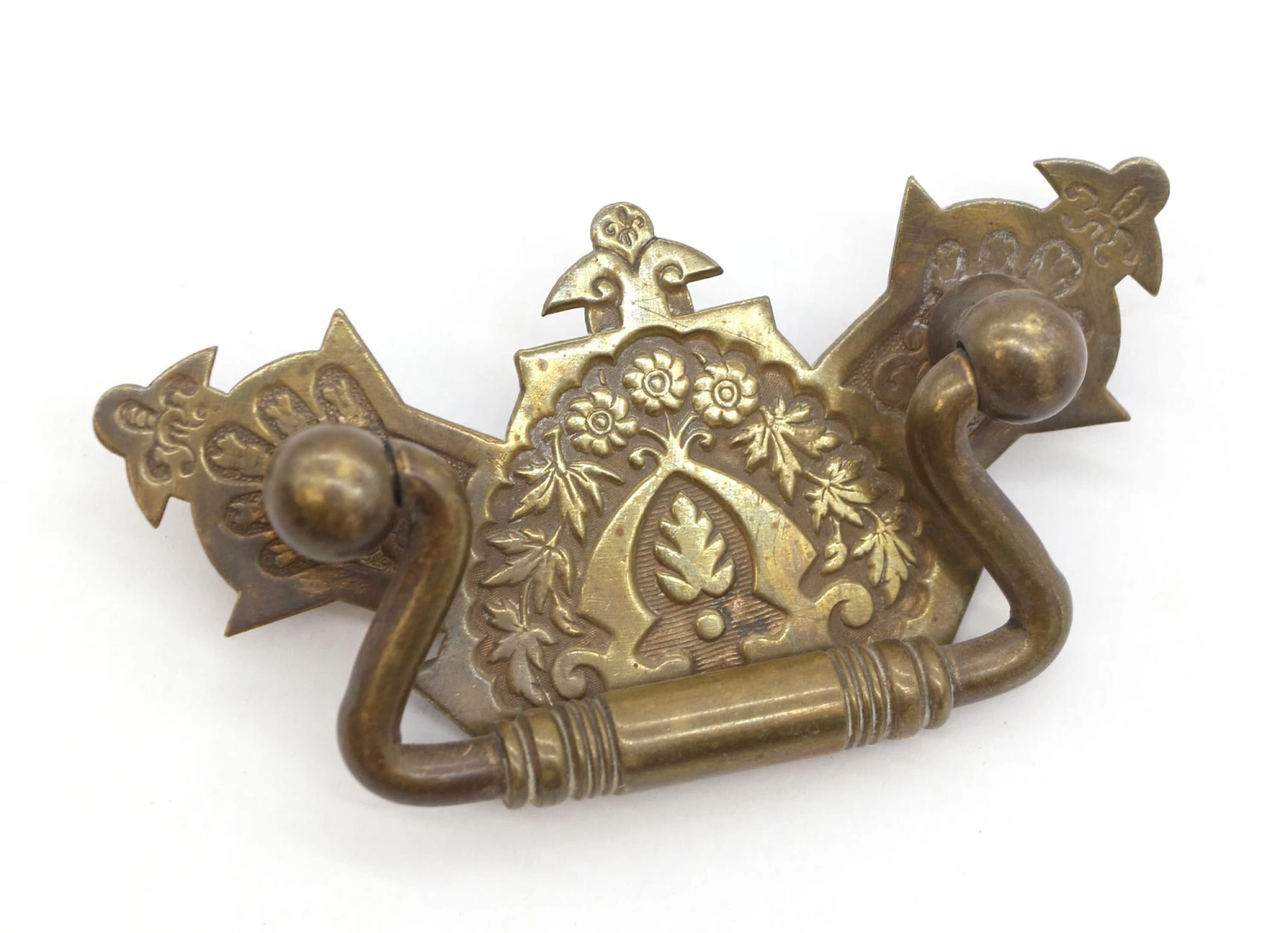 Victorian 4 In. Brass Bail Dresser Drawer Pull 3 Victorian 4 In. Brass Bail Dresser Drawer Pull