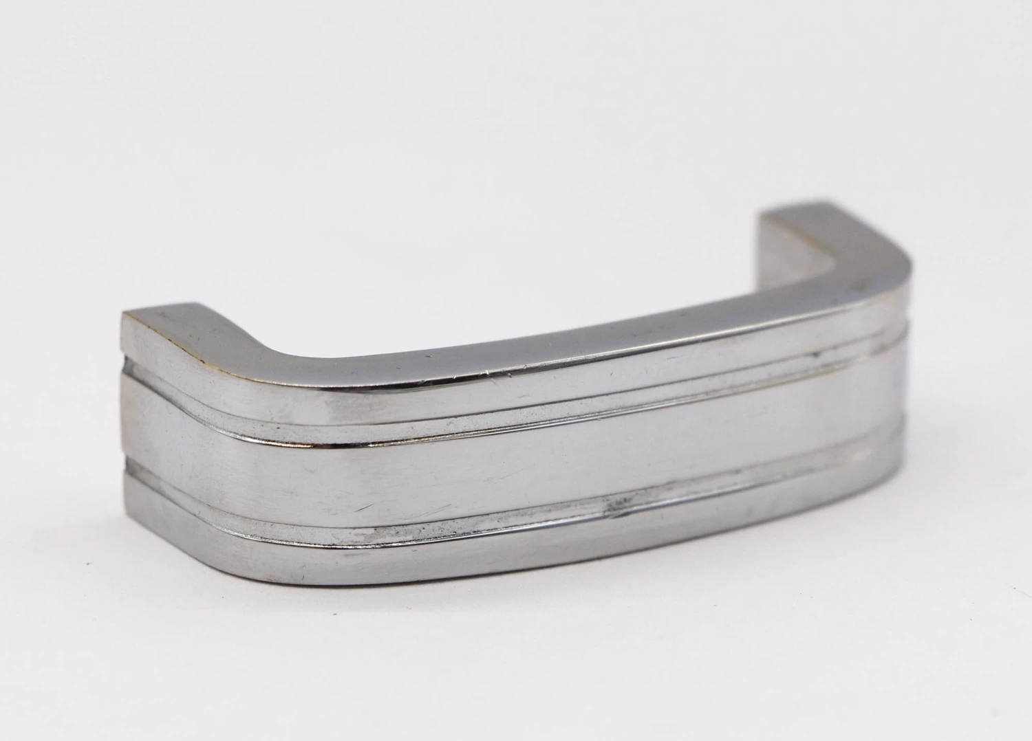 Vintage 2.25 In. Art Deco Chromed Brass Bridge Drawer Pull 3 Vintage 2.25 In. Art Deco Chromed Brass Bridge Drawer Pull