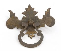 Vintage 3.25 In. Chippendale Brass Plated Steel Bail Drawer Pull