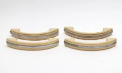 Vintage 4 In. Plastic Art Deco Pale Tan Bridge Drawer Pull