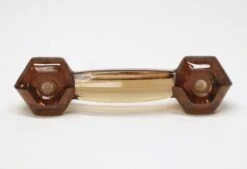 Vintage 4.25 In. Brown Glass Bridge Drawer Pull