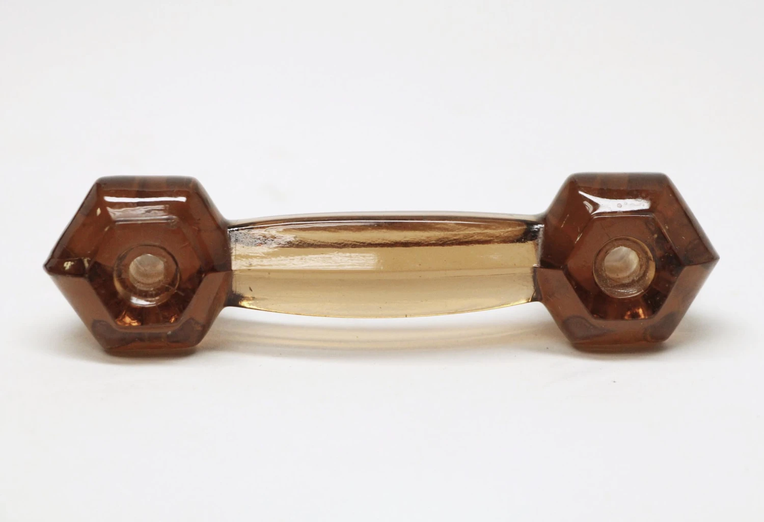 Vintage 4.25 In. Brown Glass Bridge Drawer Pull 3 Vintage 4.25 In. Brown Glass Bridge Drawer Pull