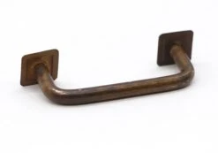 Vintage 4.75 In. Patina Brass Rounded Bridge Drawer Cabinet Pull
