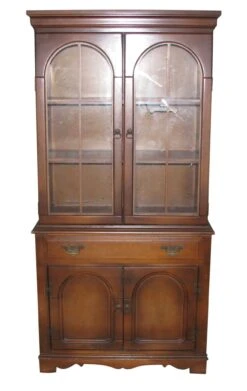1950s Traditional Walnut Dining Room Storage Hutch
