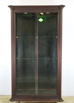 1970s Mahogany Display Case Cabinet With Glass Shelves