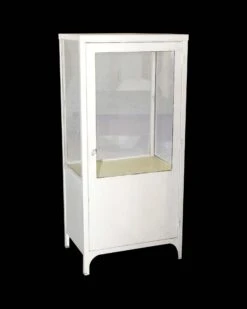 Antique White Medical Cabinet Showcase