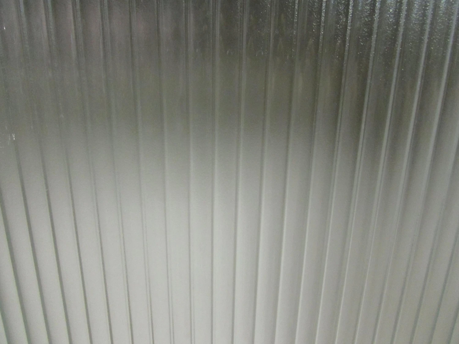 Vintage White Metal Cabinet With Sliding Ribbed Glass Doors 5 Vintage White Metal Cabinet With Sliding Ribbed Glass Doors - Image 3