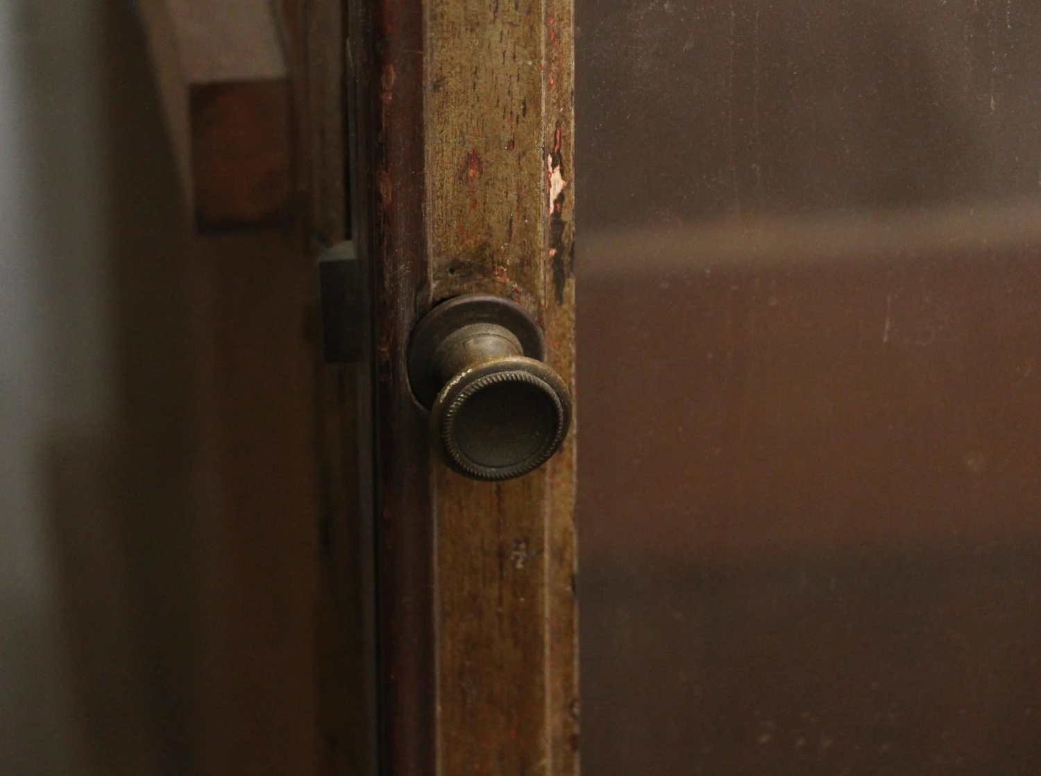 Tall Wood Built-in Cabinet With Glass Front 5 Tall Wood Built-in Cabinet With Glass Front - Image 3