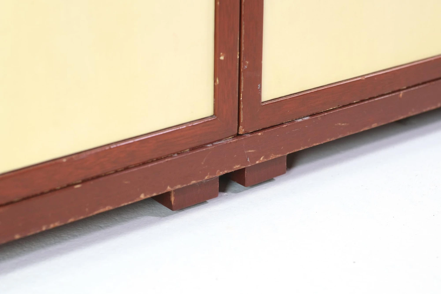 Vintage Glass Top Wooden 6 Doors Cabinet Sideboard 5 Vintage Glass Top Wooden 6 Doors Cabinet Sideboard - Image 3