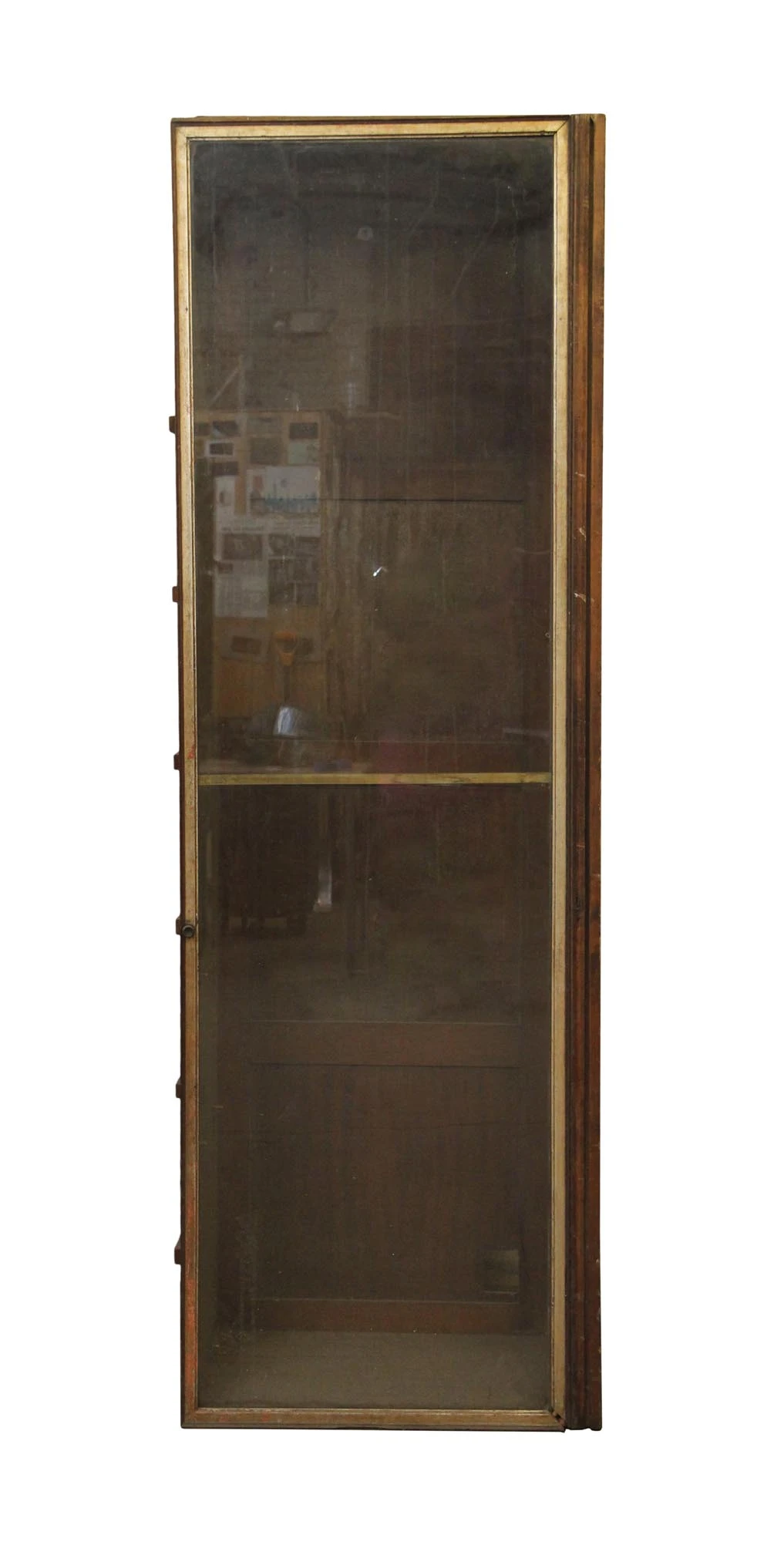 Tall Wood Built-in Cabinet With Glass Front 4 Tall Wood Built-in Cabinet With Glass Front - Image 2