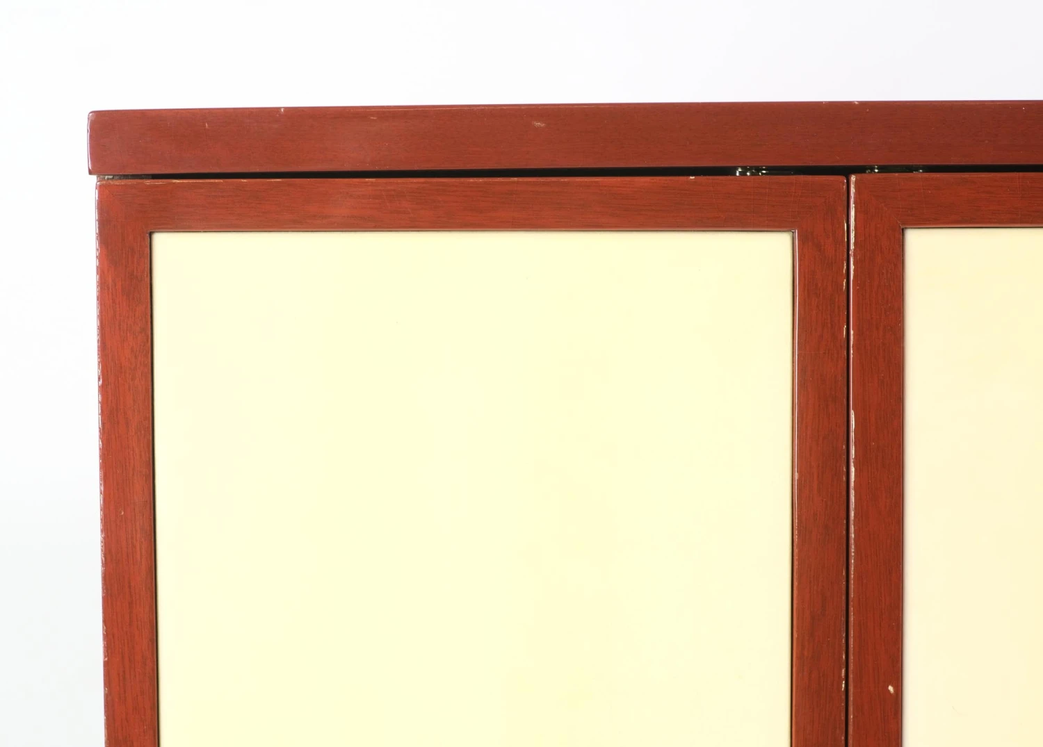 Vintage Glass Top Wooden 6 Doors Cabinet Sideboard 4 Vintage Glass Top Wooden 6 Doors Cabinet Sideboard - Image 2