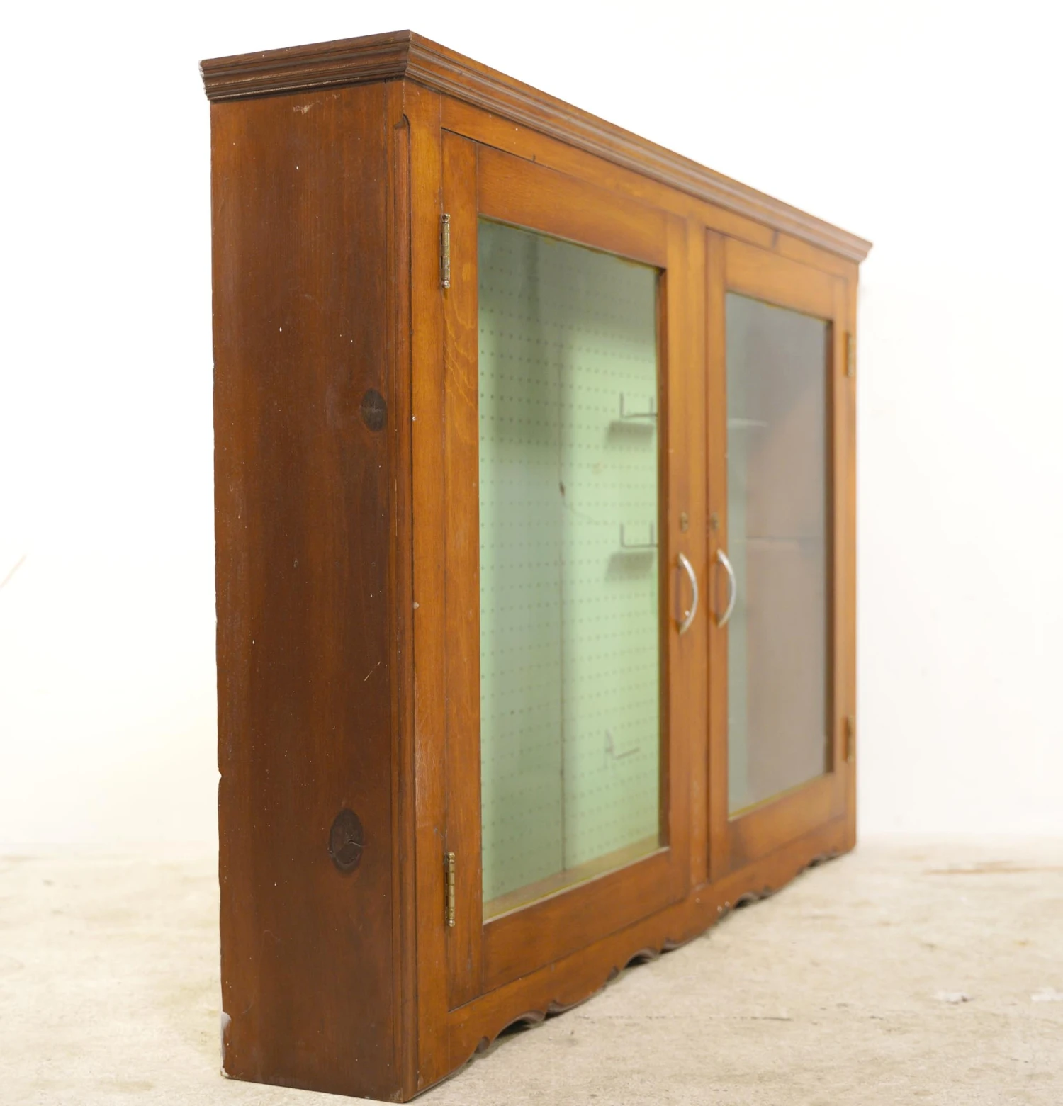 Reclaimed Peg Board Storage Glass Doors Wall Cabinet 4 Reclaimed Peg Board Storage Glass Doors Wall Cabinet - Image 2