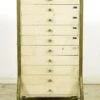 Vintage White Wood Rolling Optician 10 Drawer Medical Cabinet 2 Vintage White Wood Rolling Optician 10 Drawer Medical Cabinet -OGT Sale Store cabinets vintage white wood rolling optician 10 drawer medical cabinet 24bel11216