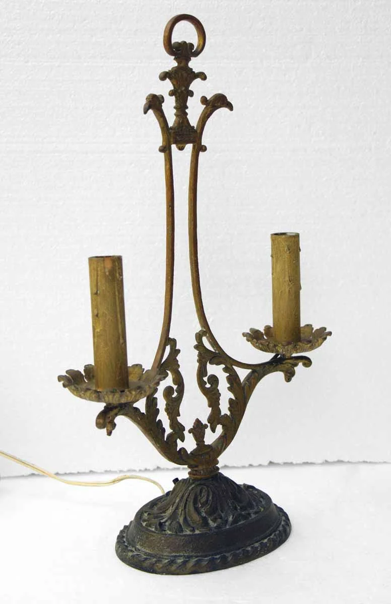 Pair Of Victorian Bronze Double Arm Table Lamps 5 Pair Of Victorian Bronze Double Arm Table Lamps - Image 3