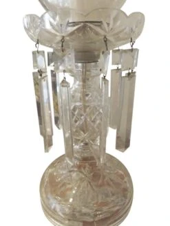 Pair Of Etched Clear Crystal Mantel Candelabra Lamps 10 Pair Of Etched Clear Crystal Mantel Candelabra Lamps -OGT Sale Store candelabra lamps for sale m220292