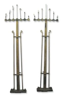Pair Of Arts & Crafts Iron Light Floor Lamps